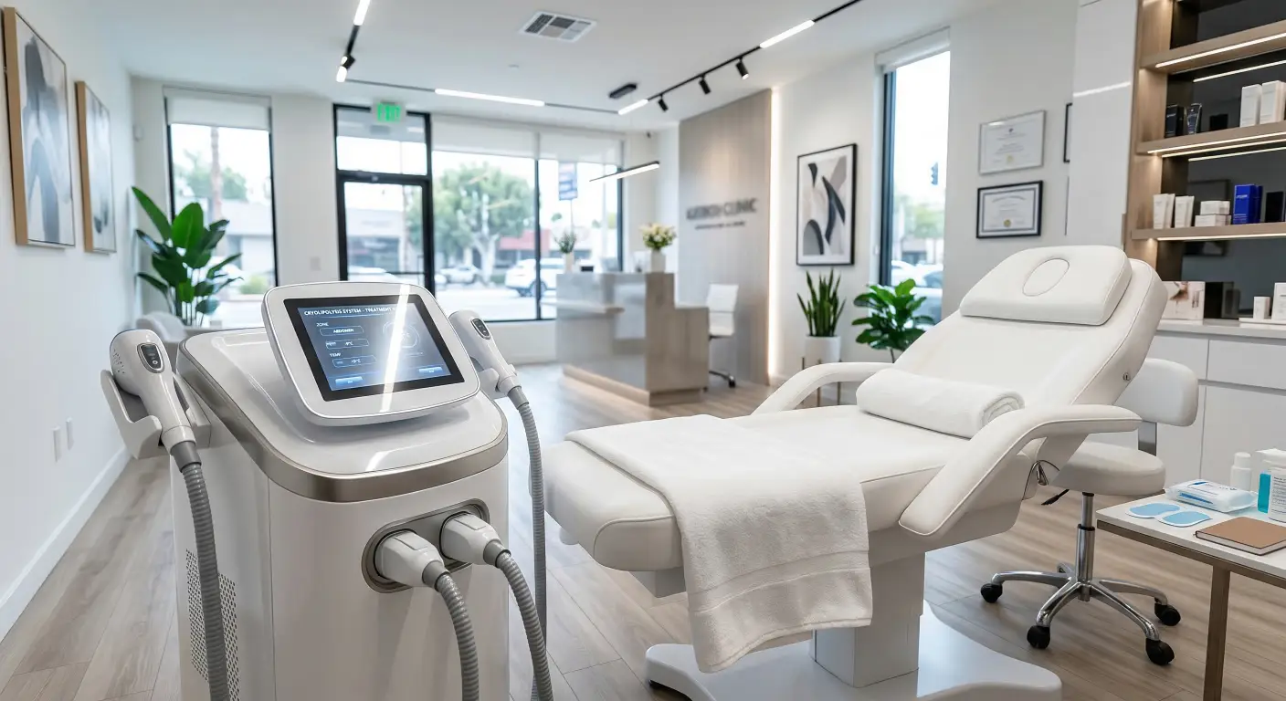 Professional Cryolipolysis Machine setup in a modern aesthetic clinic. - HUIMAIN