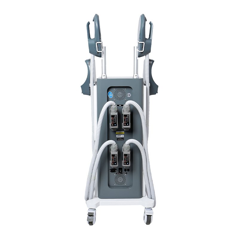 Side view of RF body shaping machine with electrical muscle stimulation