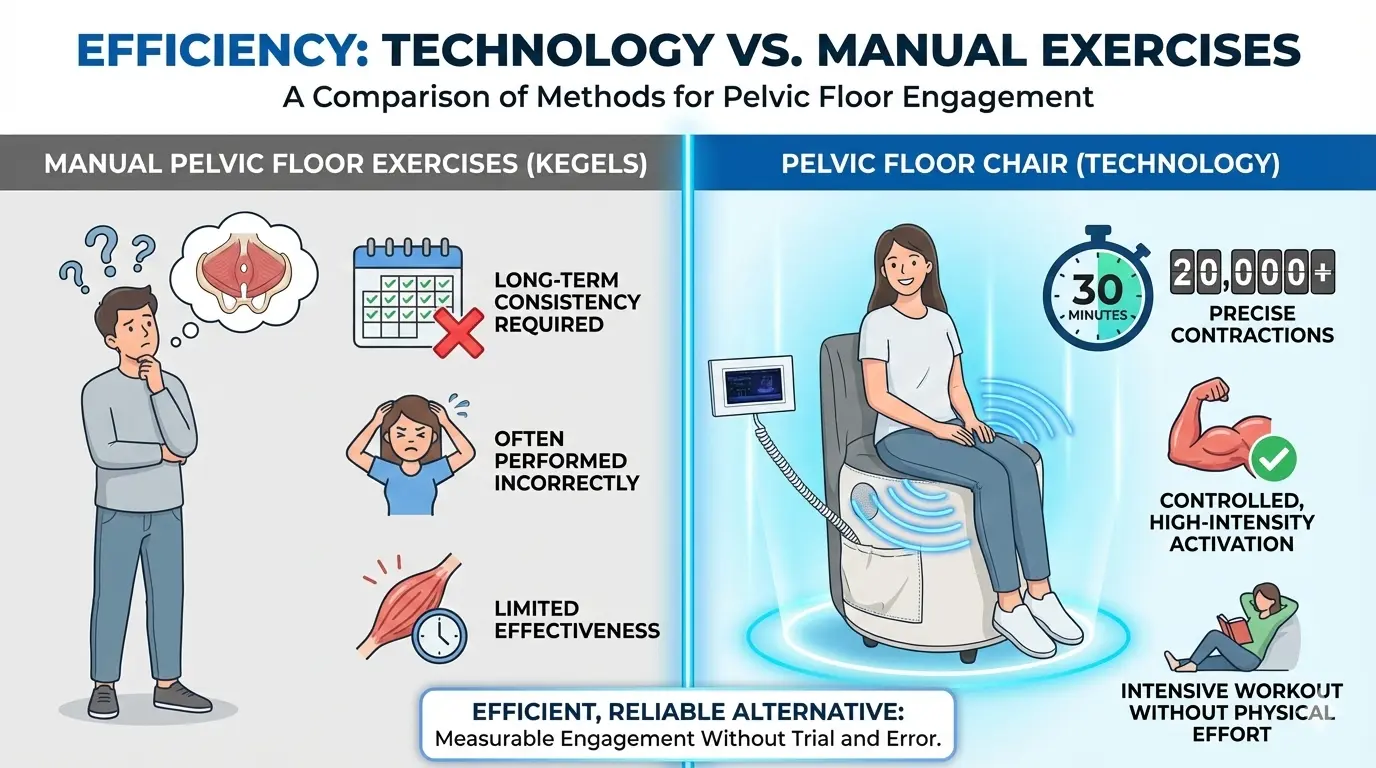 Technology vs. Manual Exercises Manual pelvic floor exercises - HUIMAIN