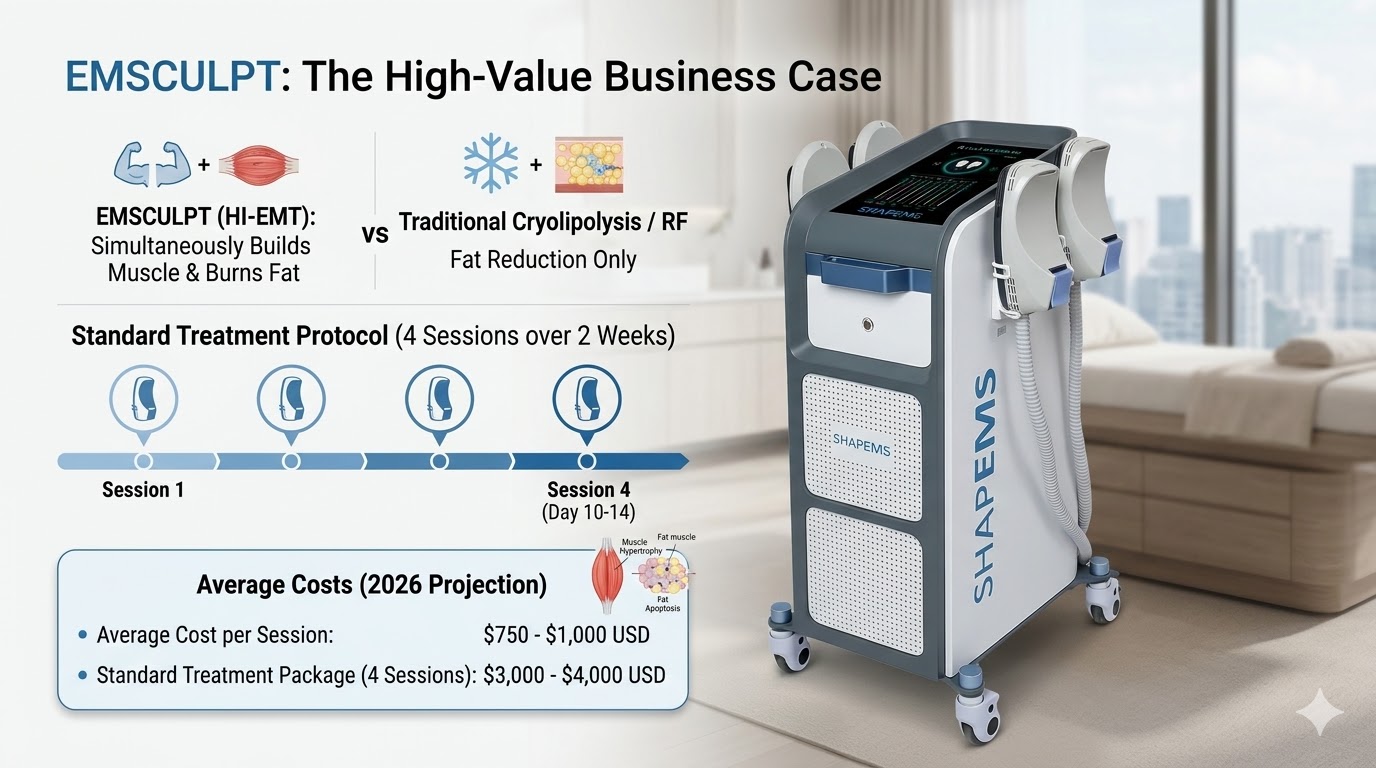 The difference between EmSculpt machine and traditional cryolipolysis fat reduction