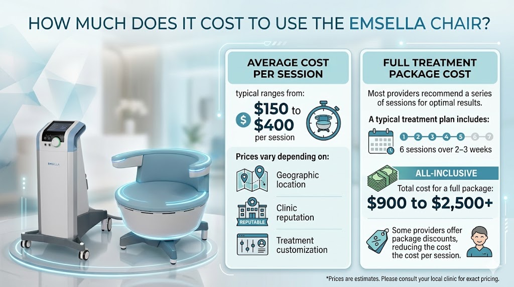 The emsella chair cost per session typically ranges