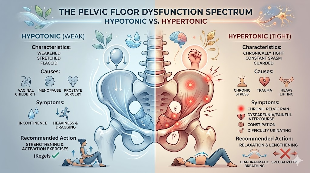 The Spectrum of Dysfunction Hypotonic vs. Hypertonic Pelvic Floors The Spectrum of Dysfunction Hypotonic vs. Hypertonic Pelvic Floors