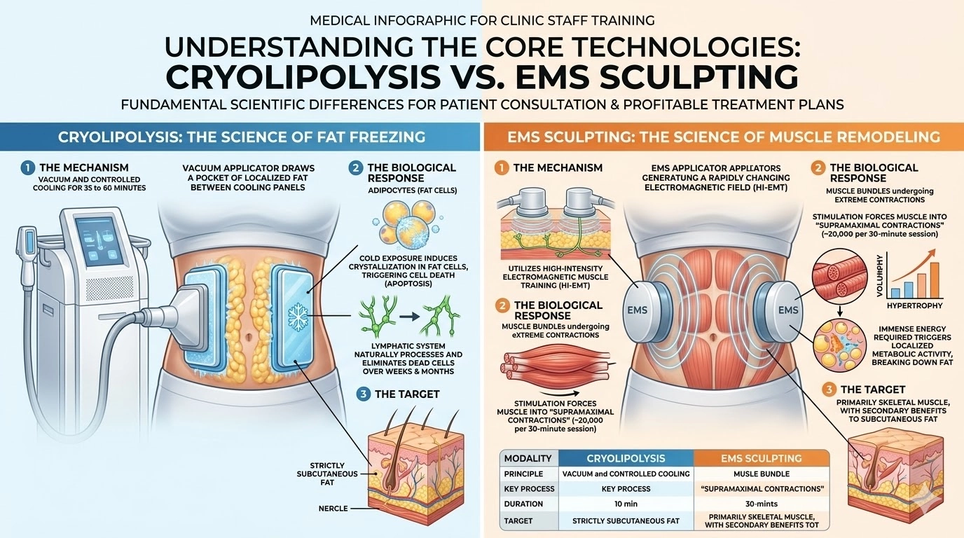 Comprensión de las tecnologías clave: EMS Sculpting vs. Criolipólisis - HUIMAIN