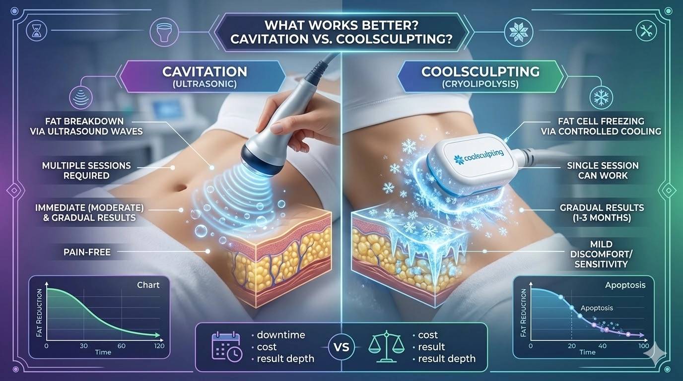 What works better, cavitation or CoolSculpting - HUIMAIN