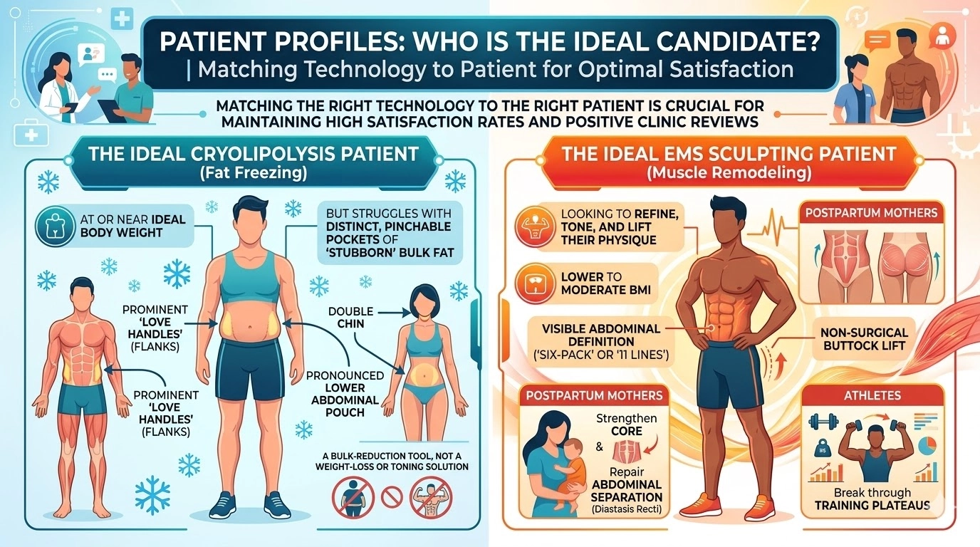 ¿Quién es el candidato ideal para la electroestimulación muscular (EMS) frente a la criolipólisis? - HUIMAIN